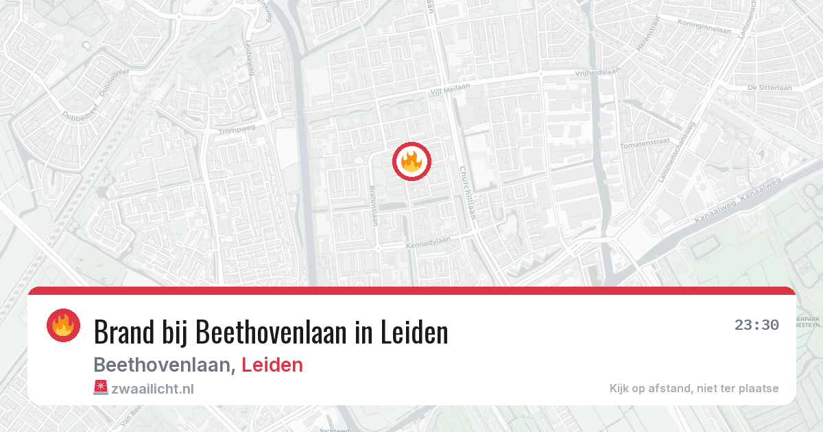 Brand bij Beethovenlaan in Leiden — 3 mrt 2026