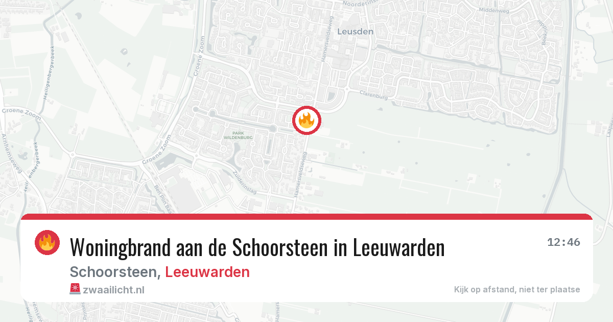 Woningbrand aan de Schoorsteen in Leeuwarden — 28 jan 2026