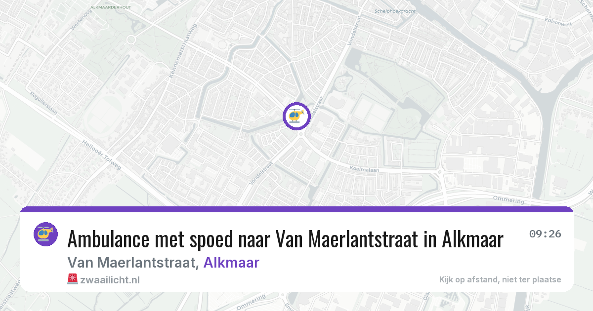 Ambulance met spoed naar Van Maerlantstraat in Alkmaar — 23 apr 2026