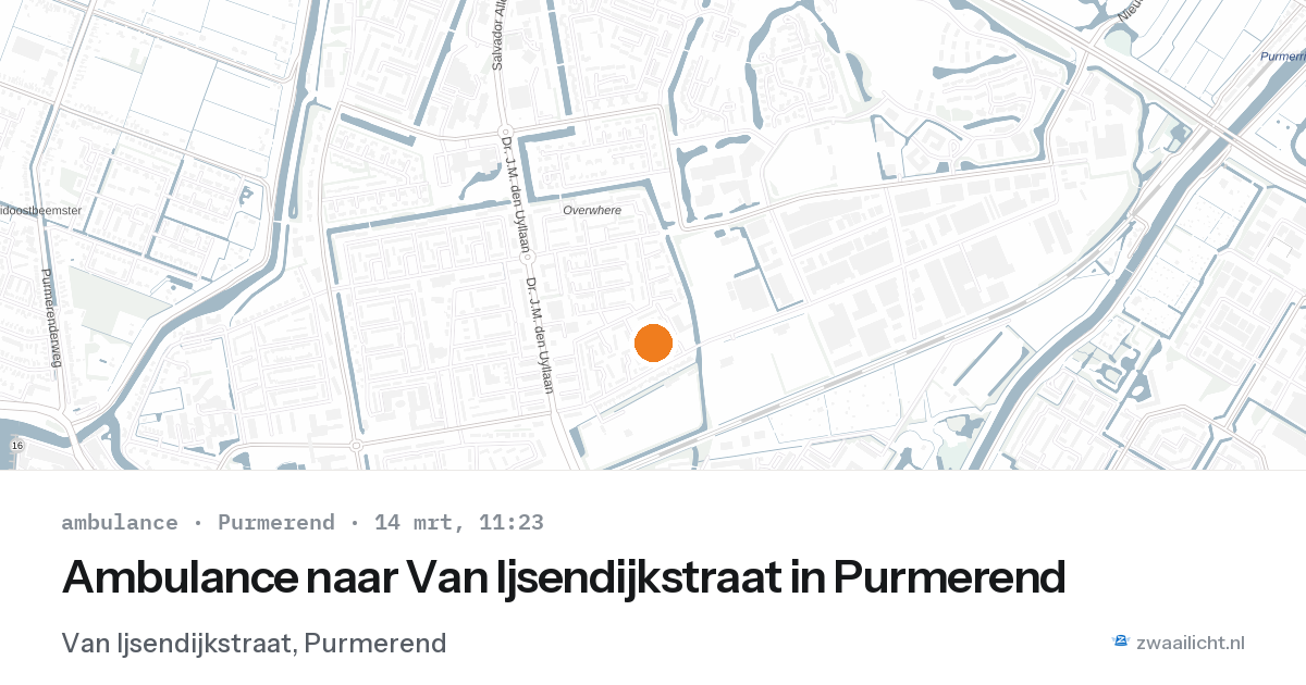 Ambulance naar Van Ijsendijkstraat in Purmerend — 14 mrt 2026