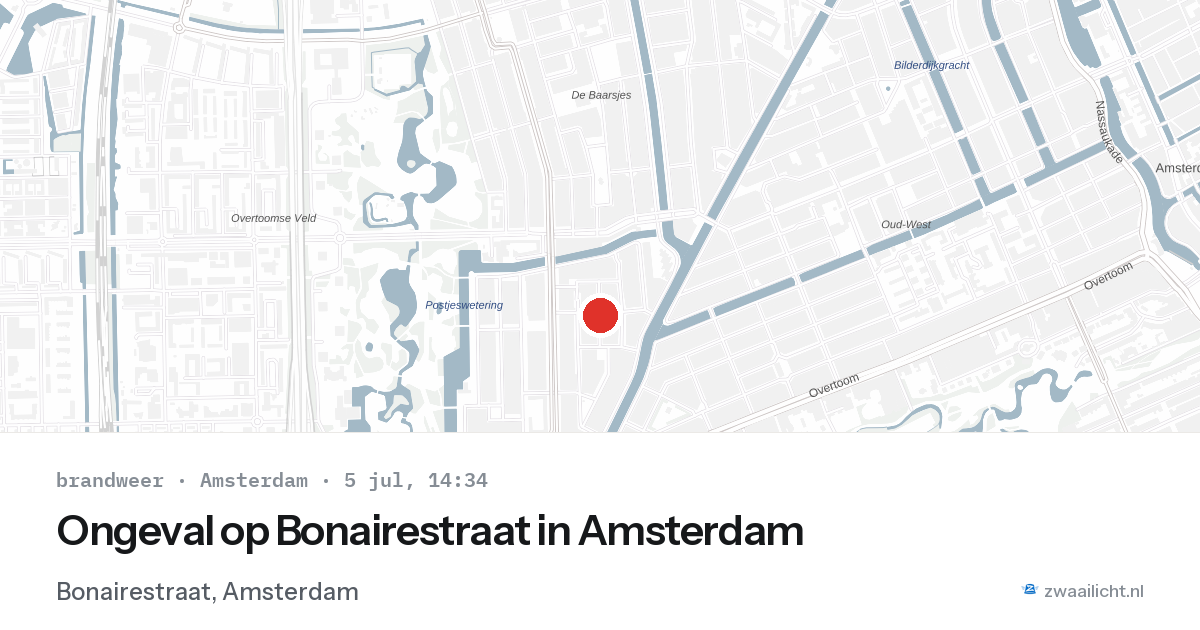 Ongeval op Bonairestraat in Amsterdam — 5 jul 2026