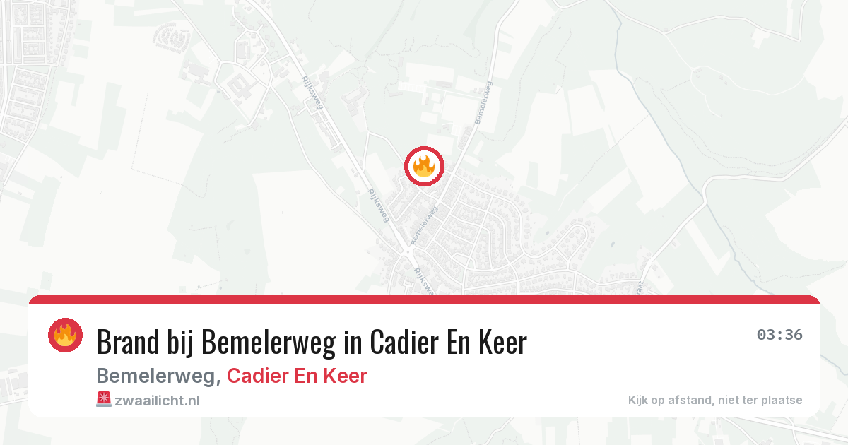 Brand bij Bemelerweg in Cadier En Keer — 8 mrt 2026