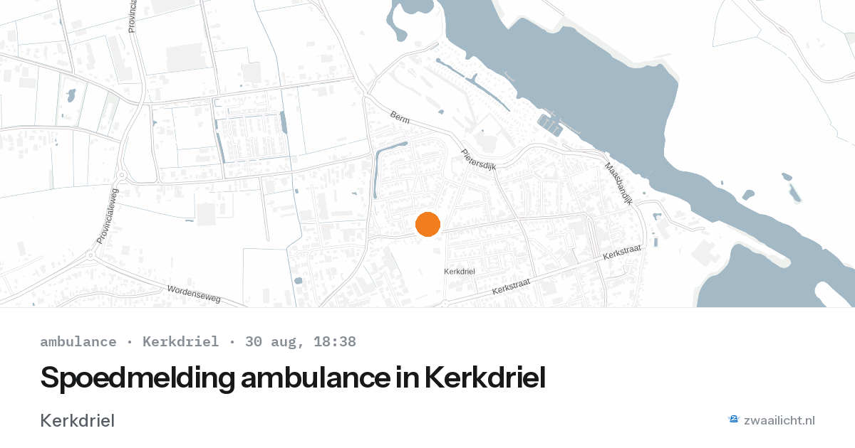 Spoedmelding ambulance in Kerkdriel — 30 aug 2026