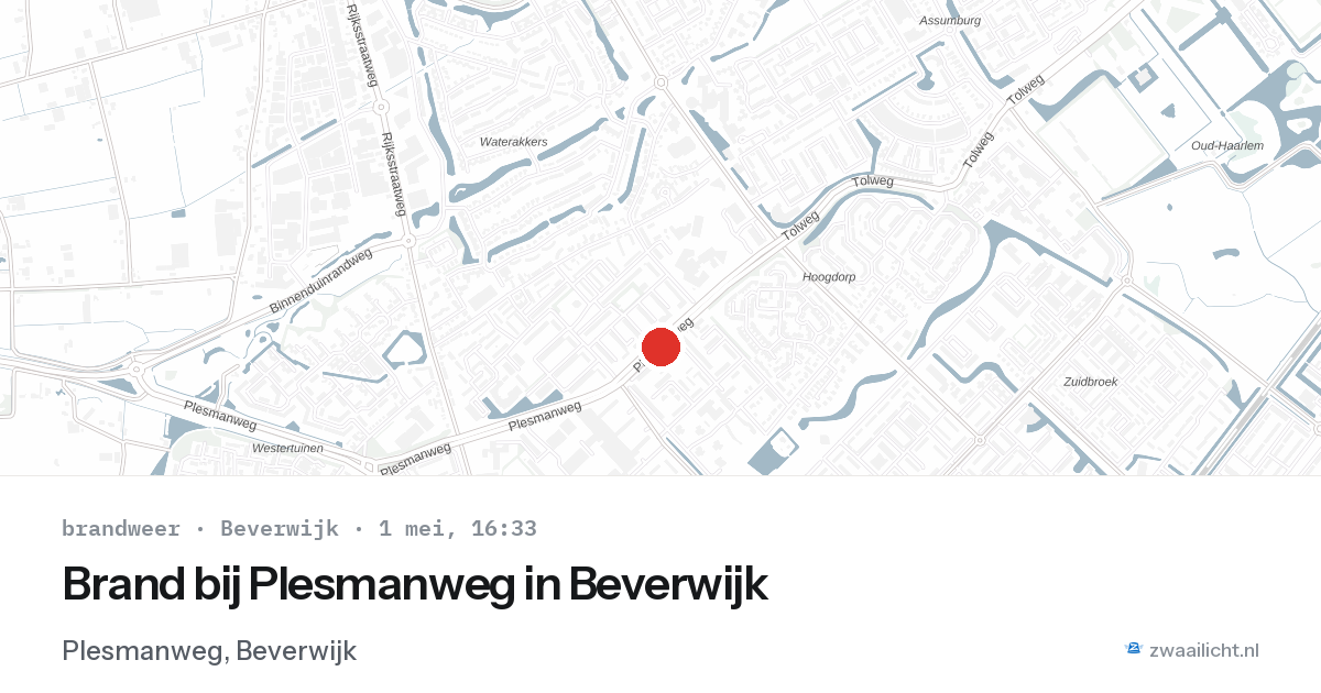 Brand bij Plesmanweg in Beverwijk — 1 mei 2026