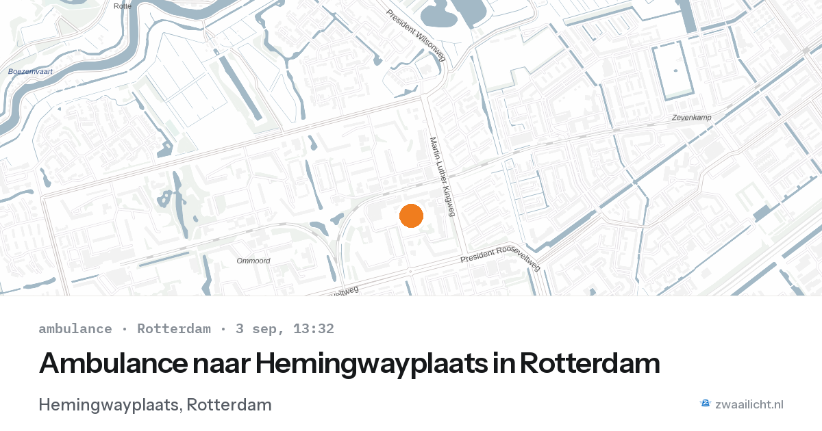 Ambulance naar Hemingwayplaats in Rotterdam — 3 sep 2026