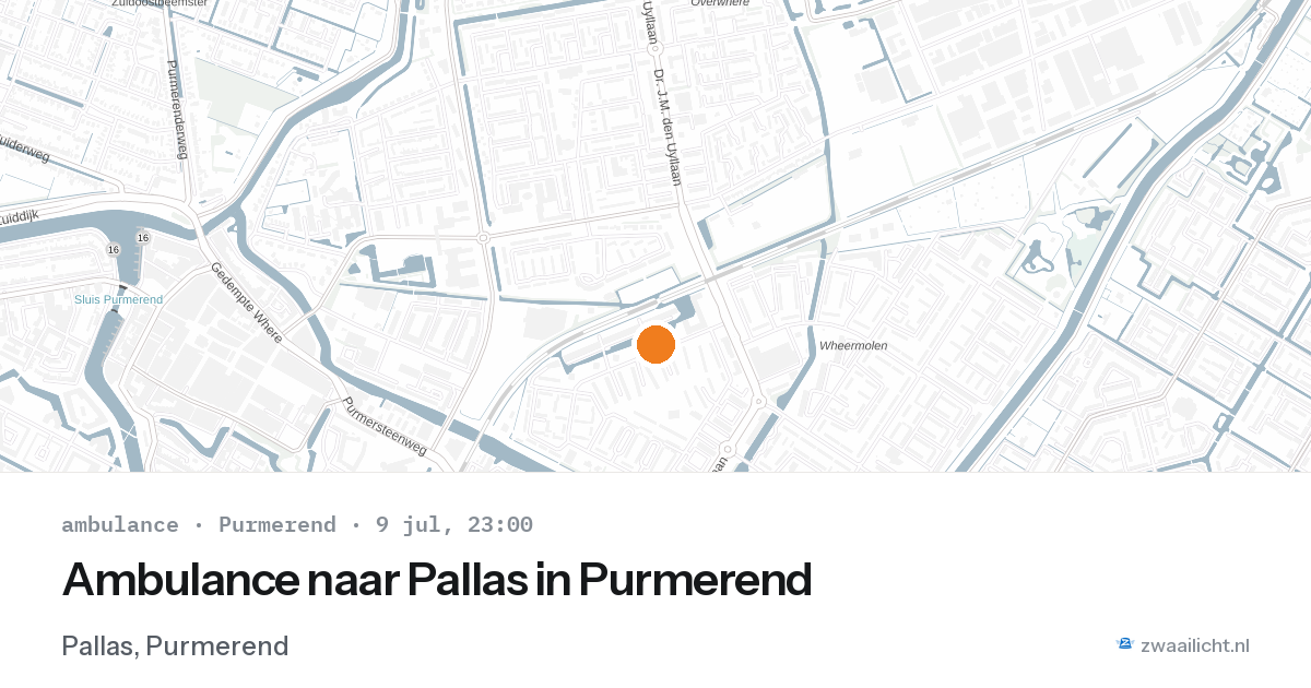 Ambulance naar Pallas in Purmerend — 9 jul 2026