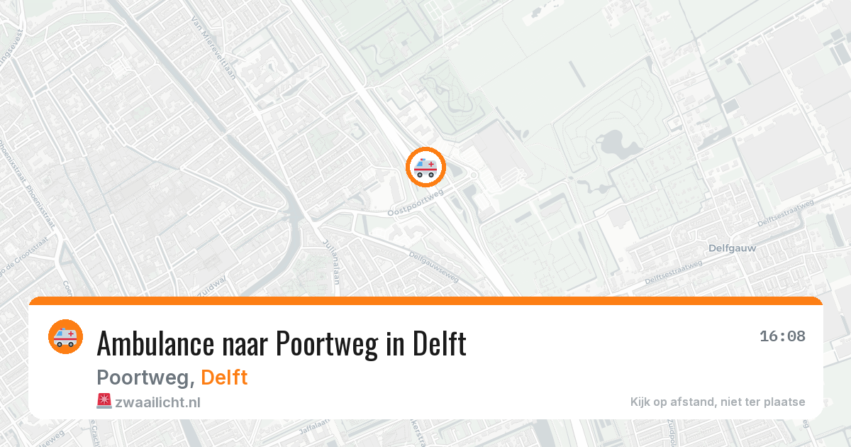 Ambulance naar Poortweg in Delft — 13 aug 2026