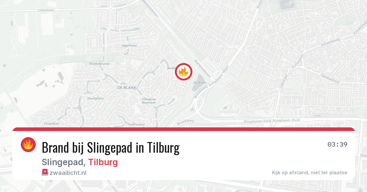 Brand bij Slingepad in Tilburg — 11 aug 2026