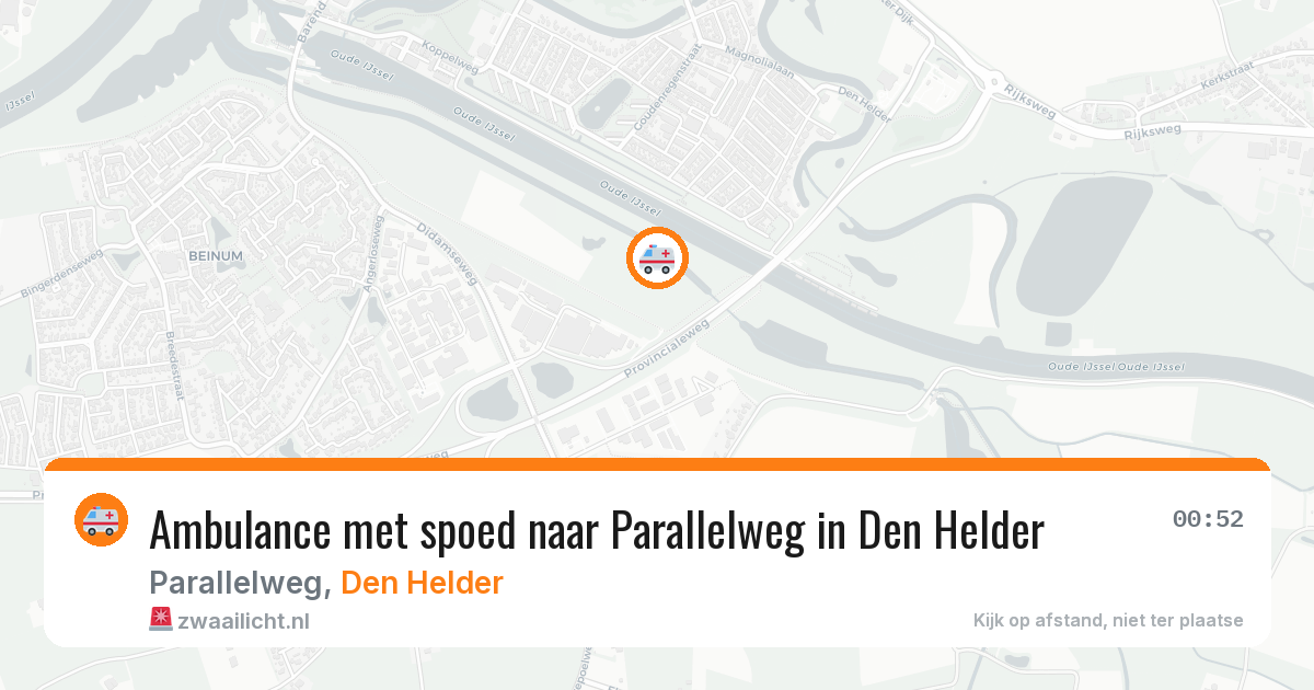 Ambulance met spoed naar Parallelweg in Den Helder — 25 apr 2026