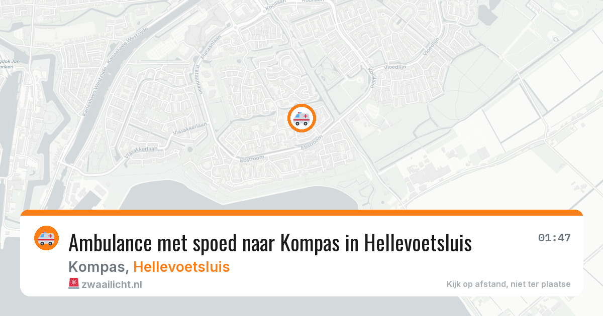 Ambulance met spoed naar Kompas in Hellevoetsluis — 9 aug 2026