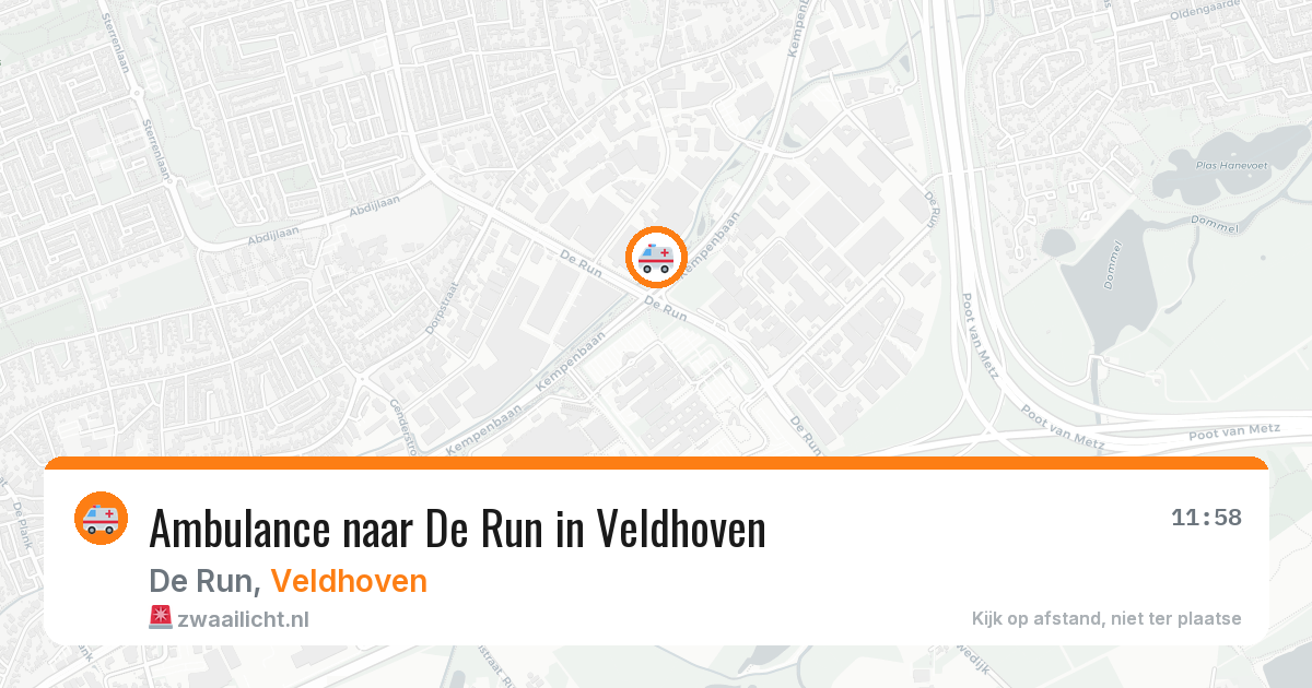 Ambulance naar De Run in Veldhoven — 7 jul 2026