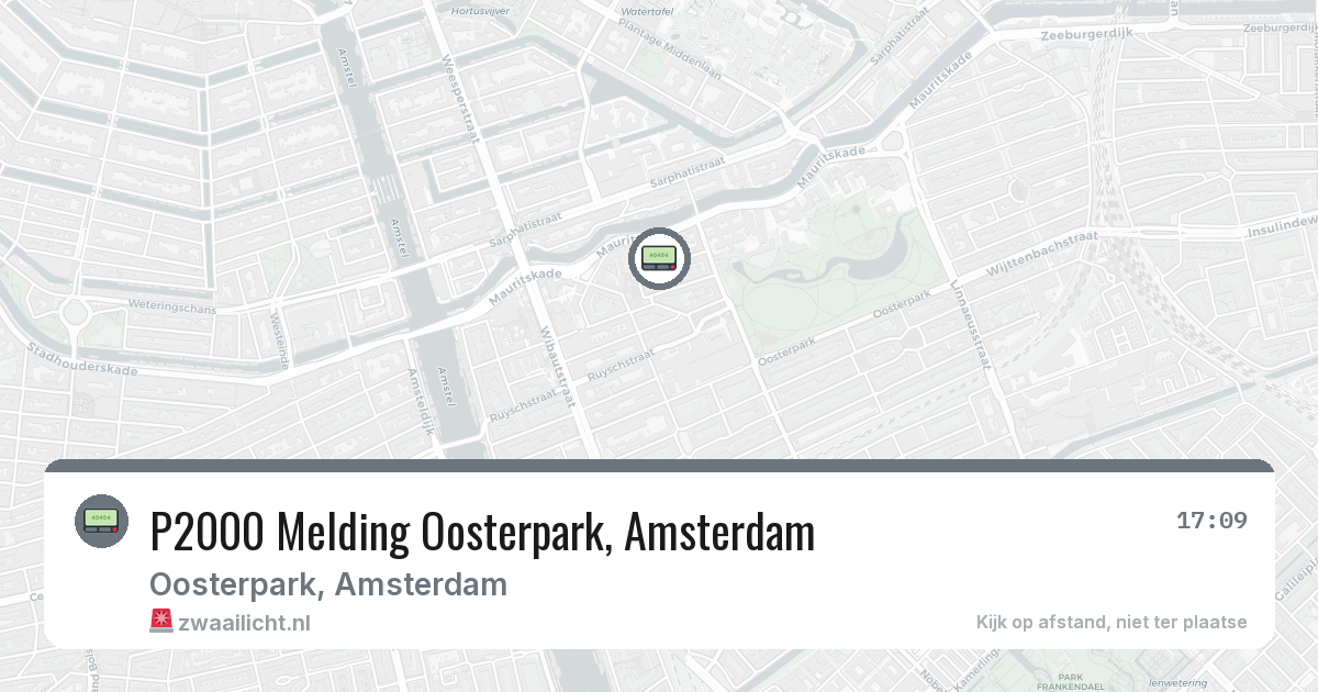 P2000 Melding Oosterpark, Amsterdam — 23 mrt 2026