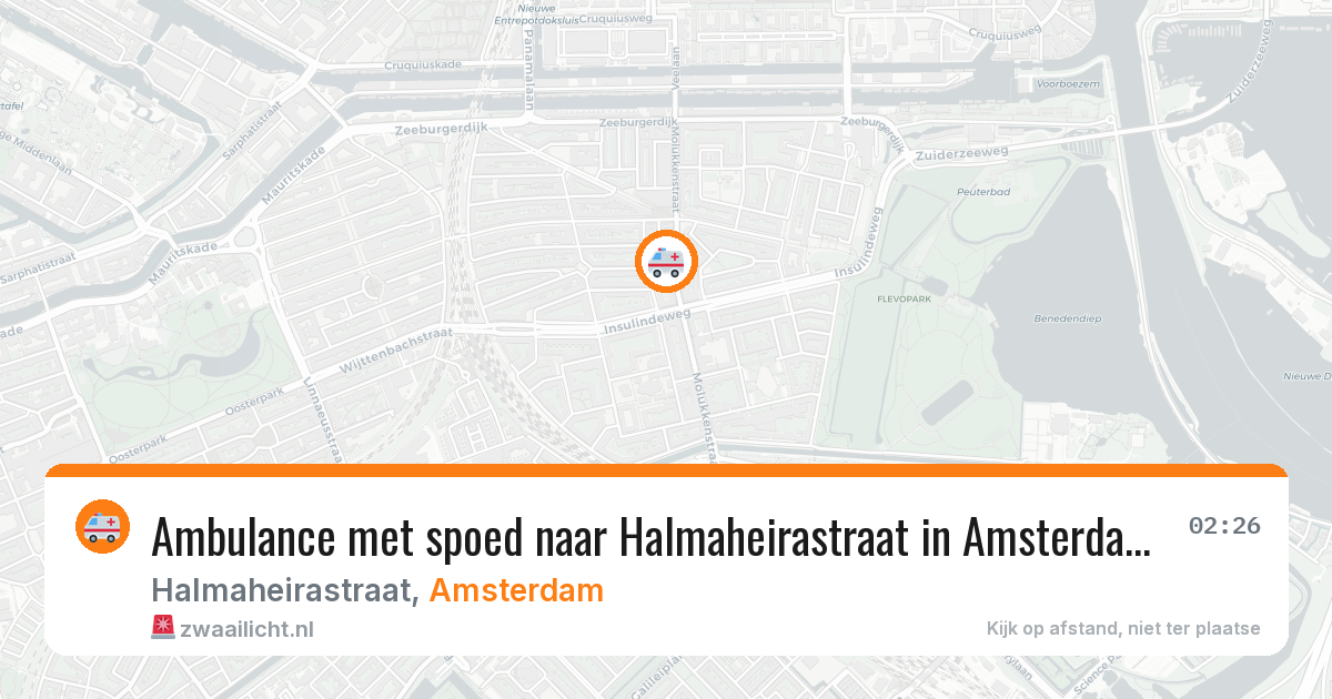 Ambulance met spoed naar Halmaheirastraat in Amsterdam — 6 aug 2026