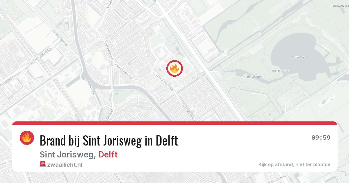 Brand bij Sint Jorisweg in Delft — 2 mrt 2026