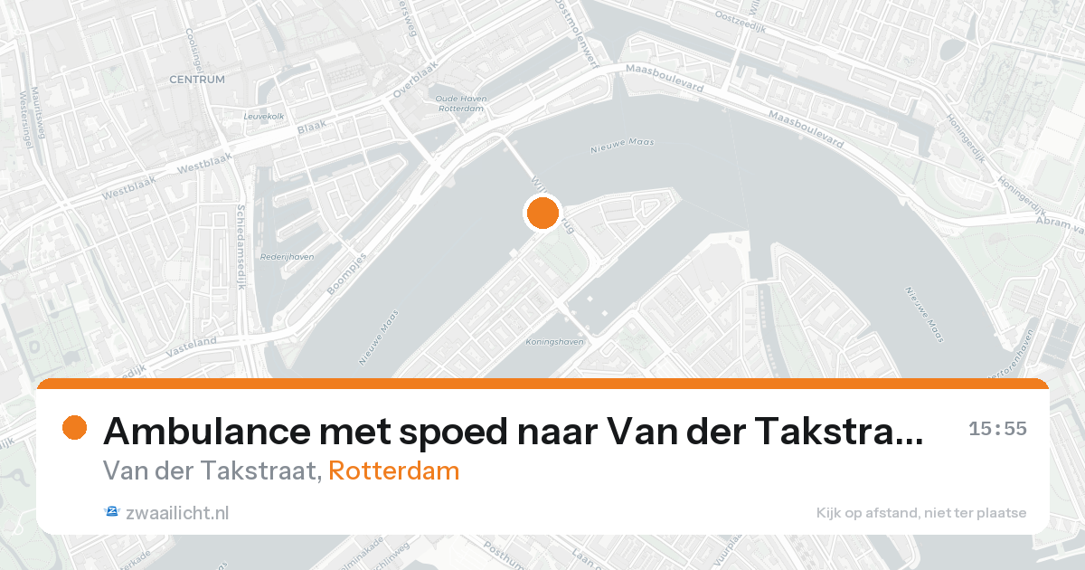 Ambulance met spoed naar Van der Takstraat in Rotterdam — 16 aug 2026