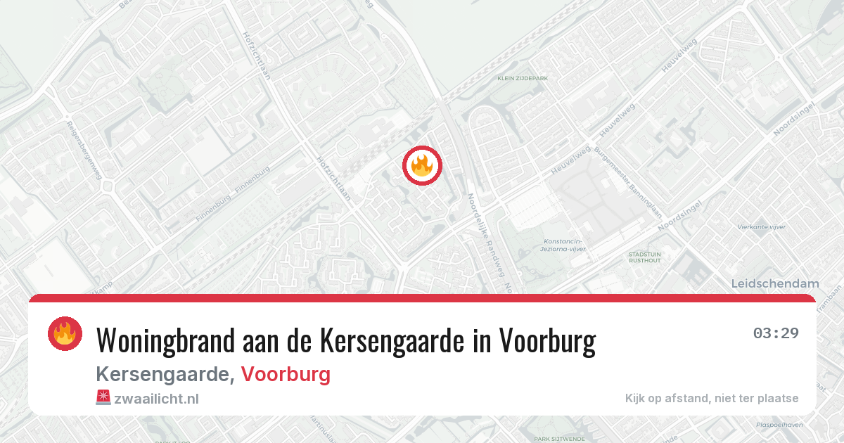 Woningbrand aan de Kersengaarde in Voorburg — 21 mrt 2026
