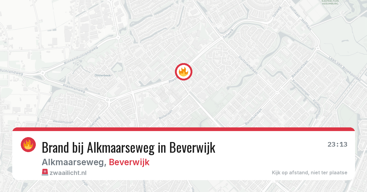 Brand bij Alkmaarseweg in Beverwijk — 22 jan 2026