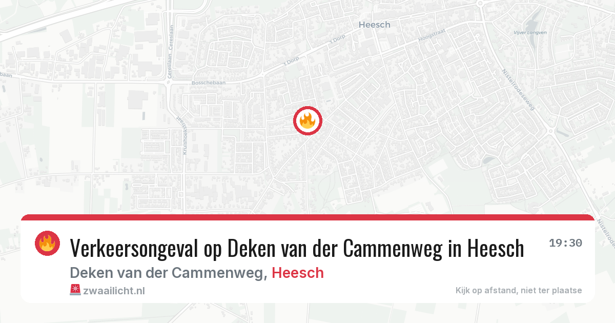 Verkeersongeval op Deken van der Cammenweg in Heesch — 15 mrt 2026