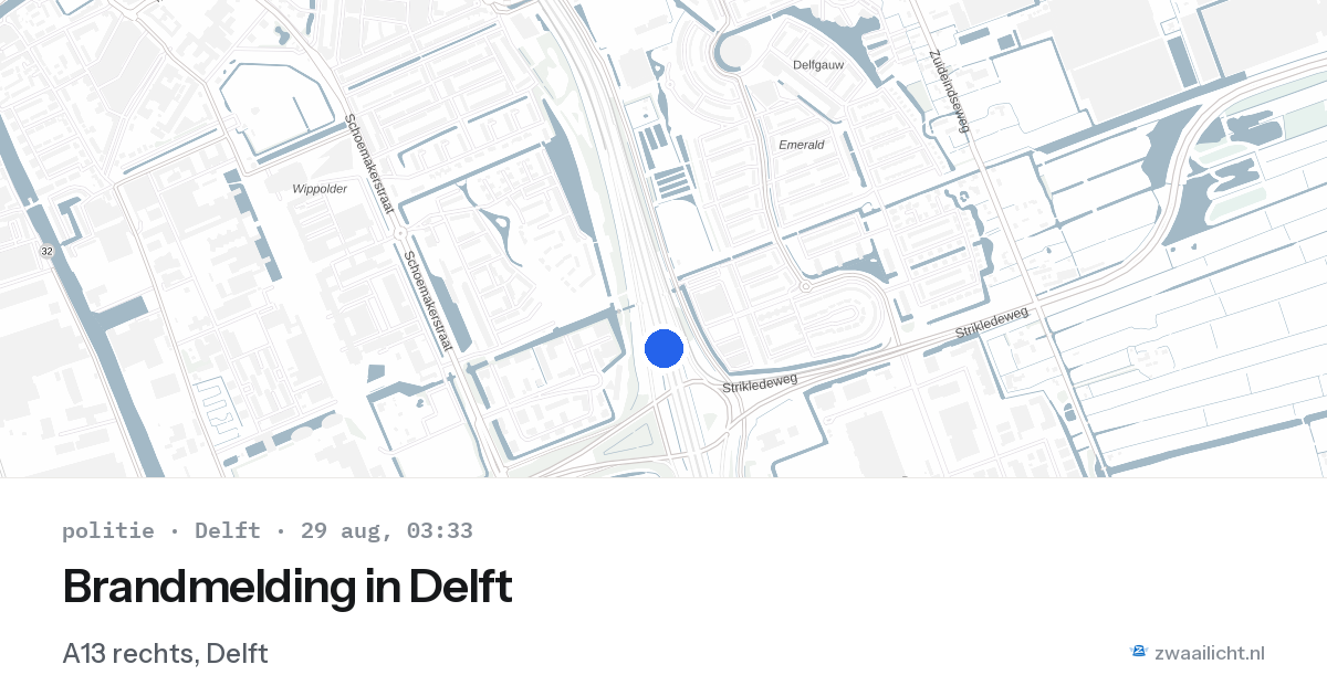 Brandmelding in Delft — 29 aug 2026
