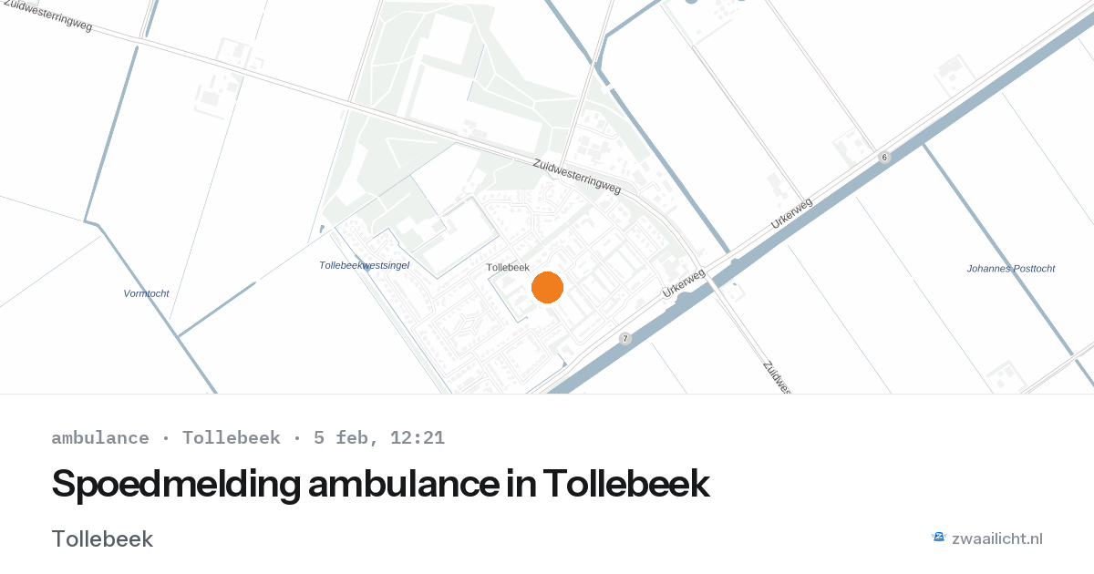 Spoedmelding ambulance in Tollebeek — 5 feb 2026