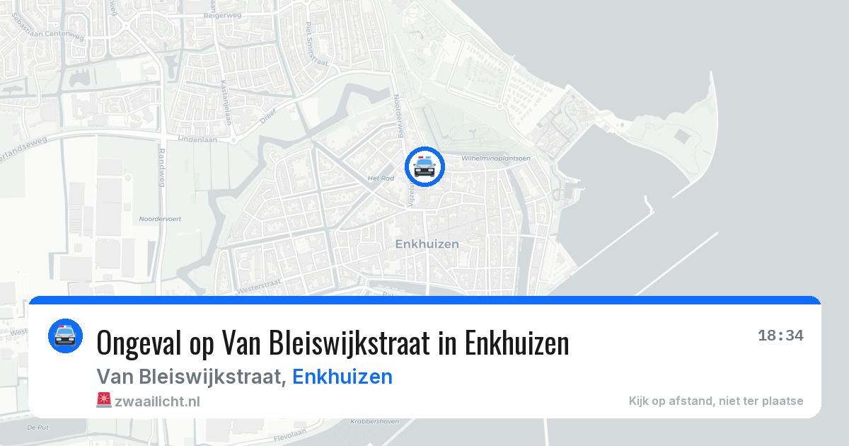 Ongeval op Van Bleiswijkstraat in Enkhuizen — 22 jun 2026
