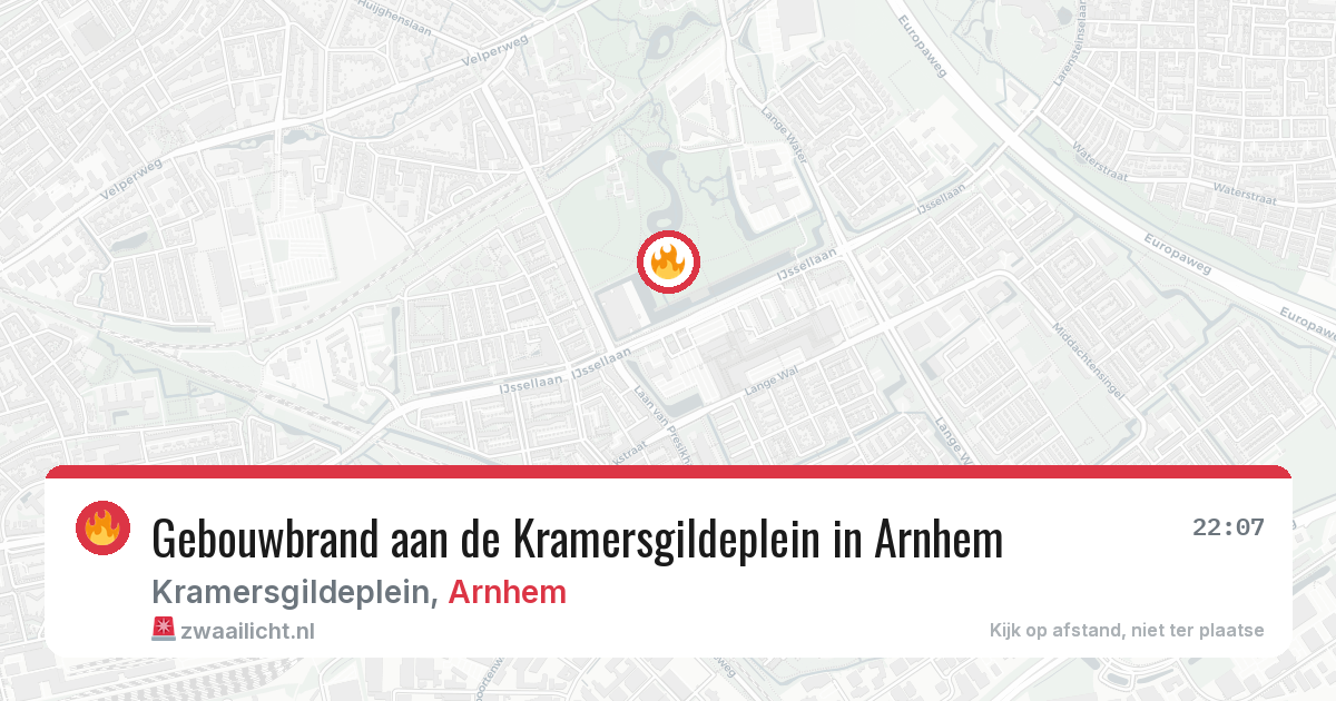 Gebouwbrand aan de Kramersgildeplein in Arnhem — 17 jun 2026
