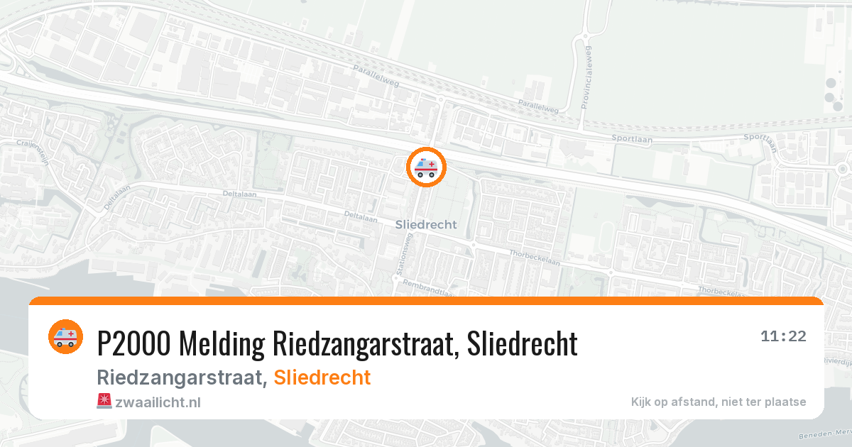 P2000 Melding Riedzangarstraat, Sliedrecht — 24 jun 2026