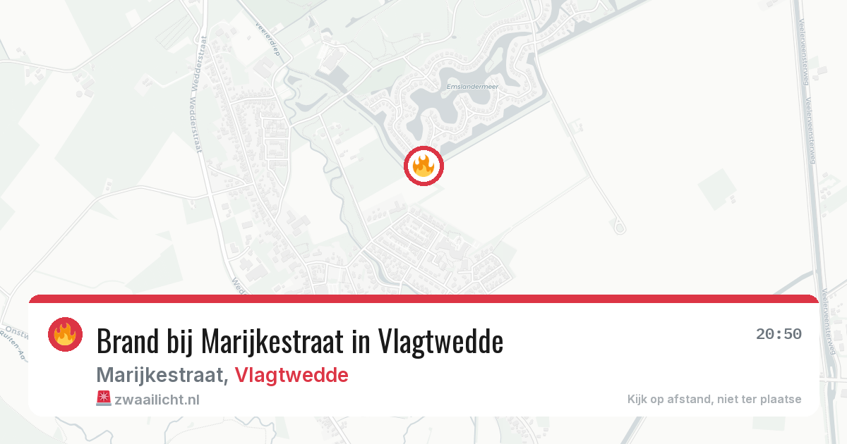 Brand bij Marijkestraat in Vlagtwedde — 15 jul 2026
