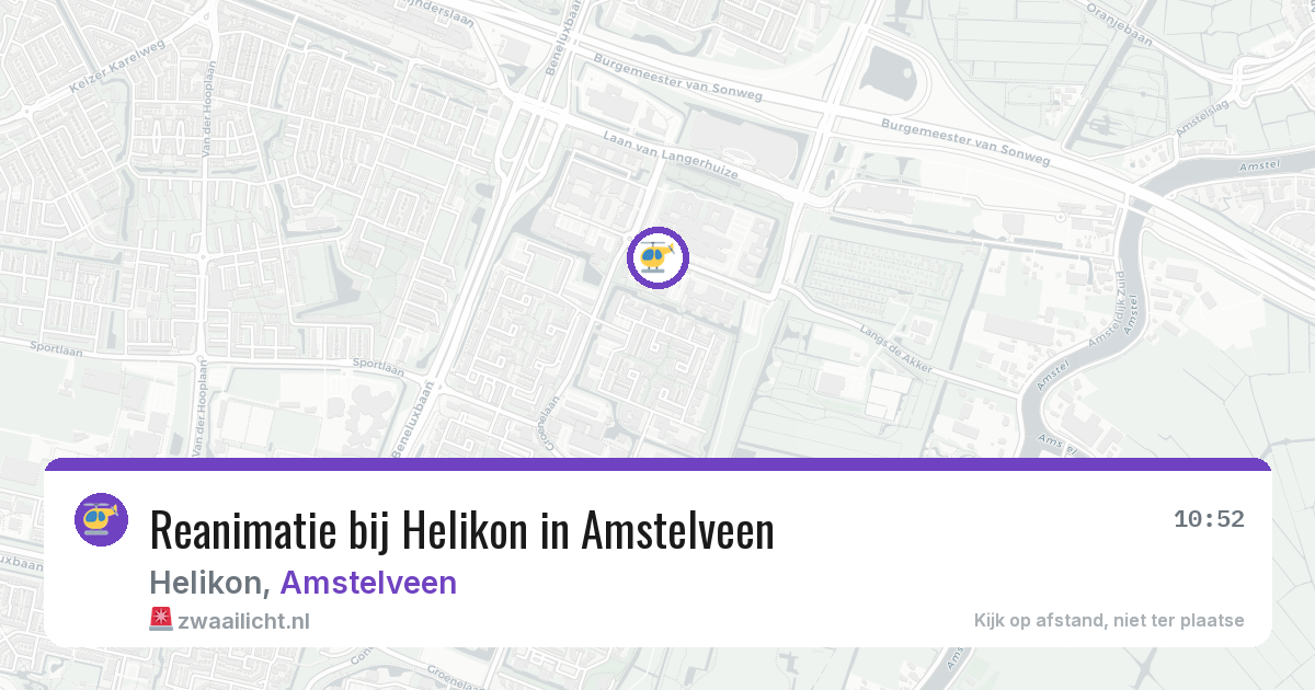 Reanimatie bij Helikon in Amstelveen — 4 mrt 2026