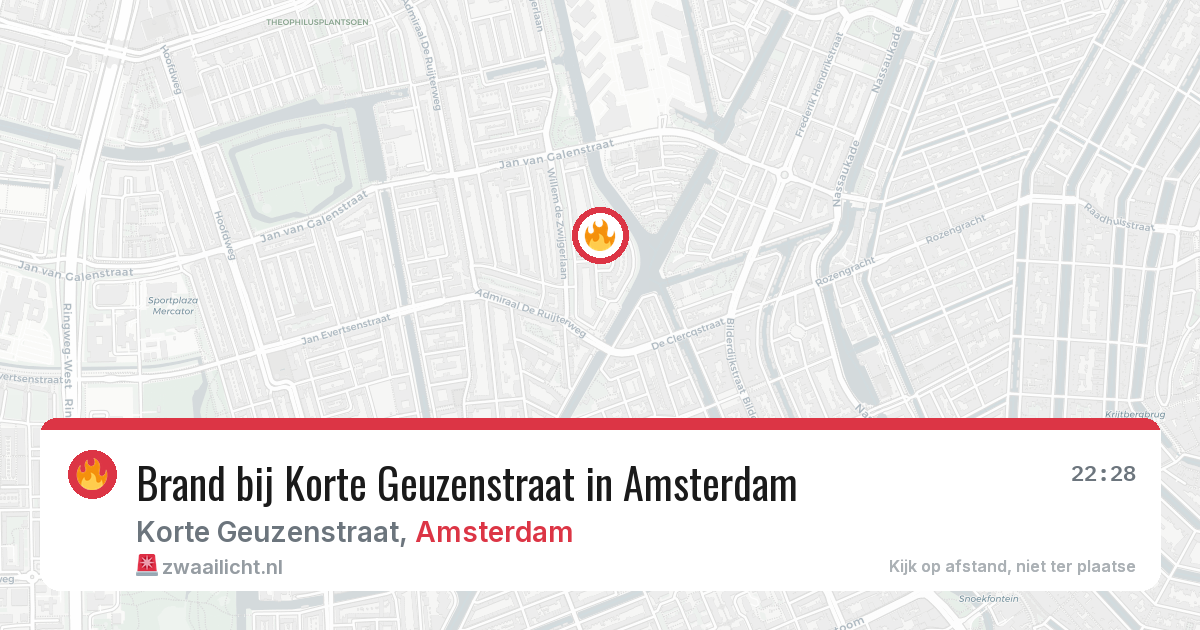 Brand bij Korte Geuzenstraat in Amsterdam — 31 jul 2026