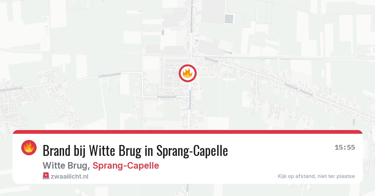 Brand bij Witte Brug in Sprang-Capelle — 9 aug 2026