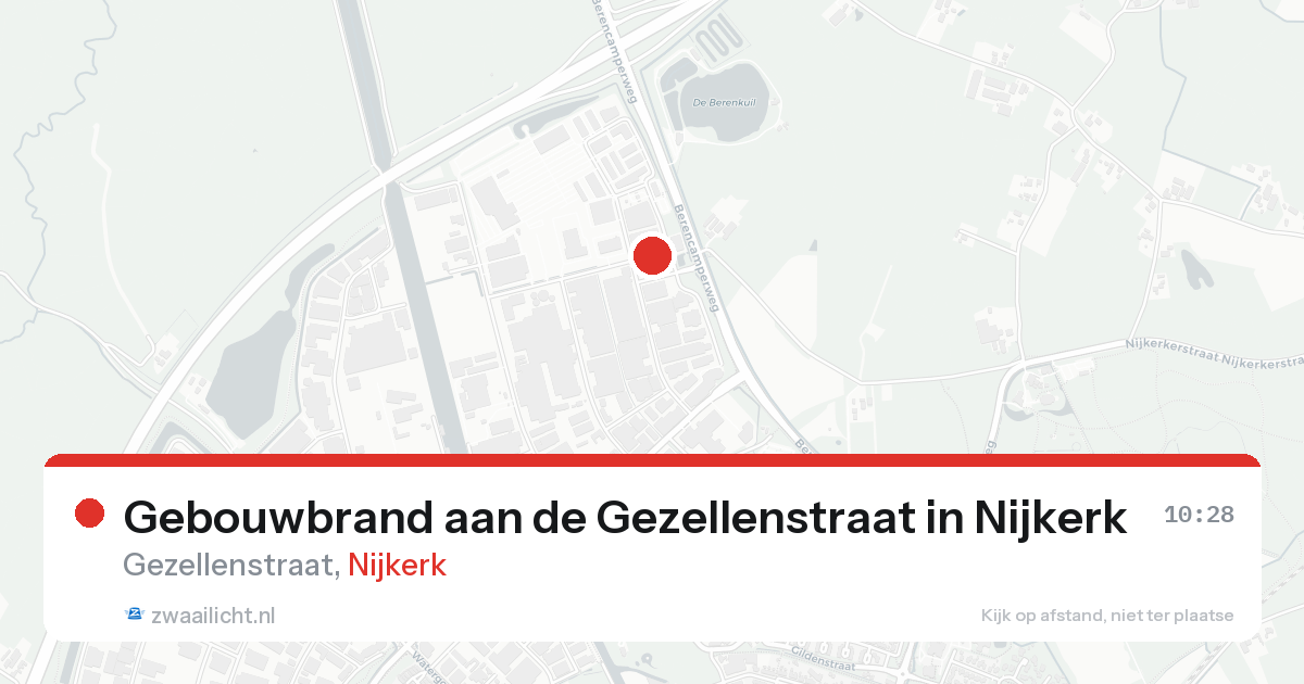 Gebouwbrand aan de Gezellenstraat in Nijkerk — 22 aug 2026