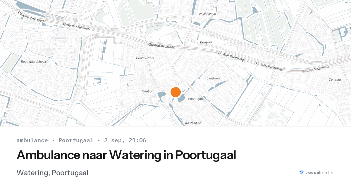 Ambulance naar Watering in Poortugaal — 2 sep 2026