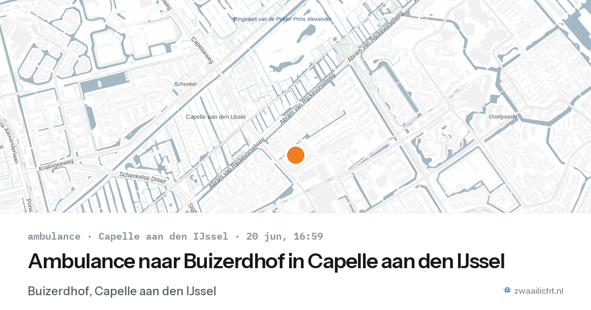 Ambulance naar Buizerdhof in Capelle aan den IJssel — 20 jun 2026
