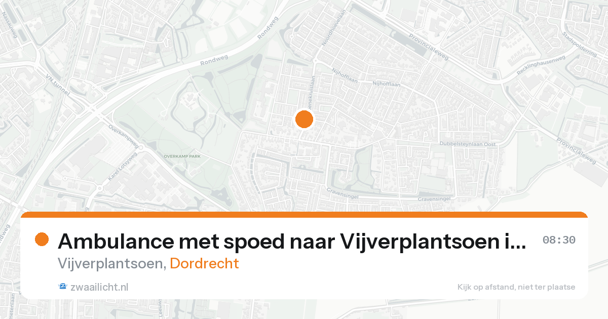 Ambulance met spoed naar Vijverplantsoen in Dordrecht — 21 aug 2026