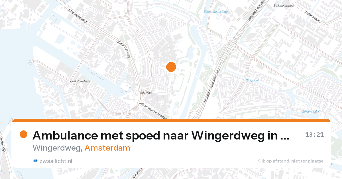 Ambulance met spoed naar Wingerdweg in Amsterdam — 28 aug 2026