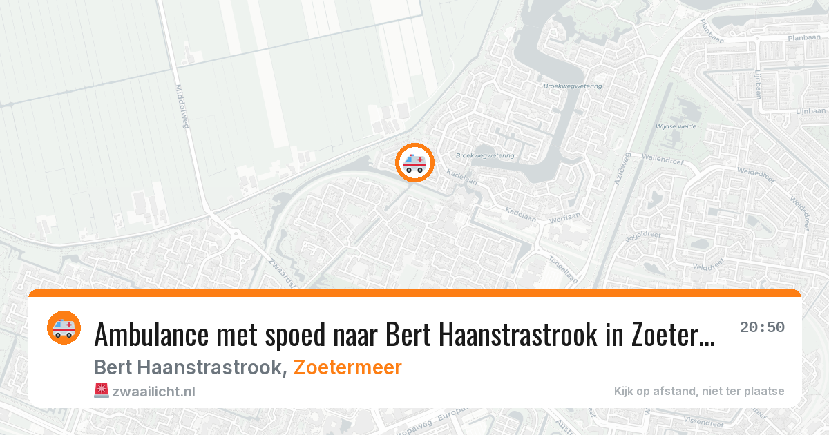 Ambulance met spoed naar Bert Haanstrastrook in Zoetermeer — 18 mrt 2026
