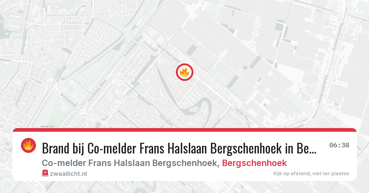 Brand bij Co-melder Frans Halslaan Bergschenhoek in Bergschenhoek — 5 jul 2026