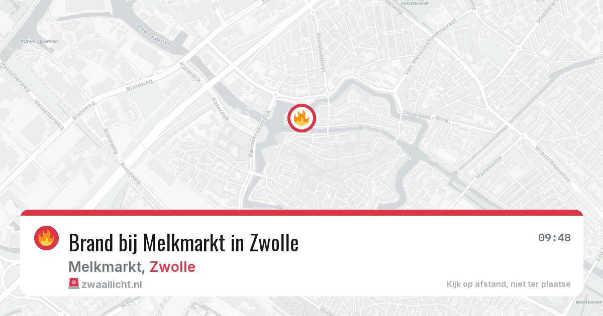 Brand bij Melkmarkt in Zwolle — 11 aug 2026
