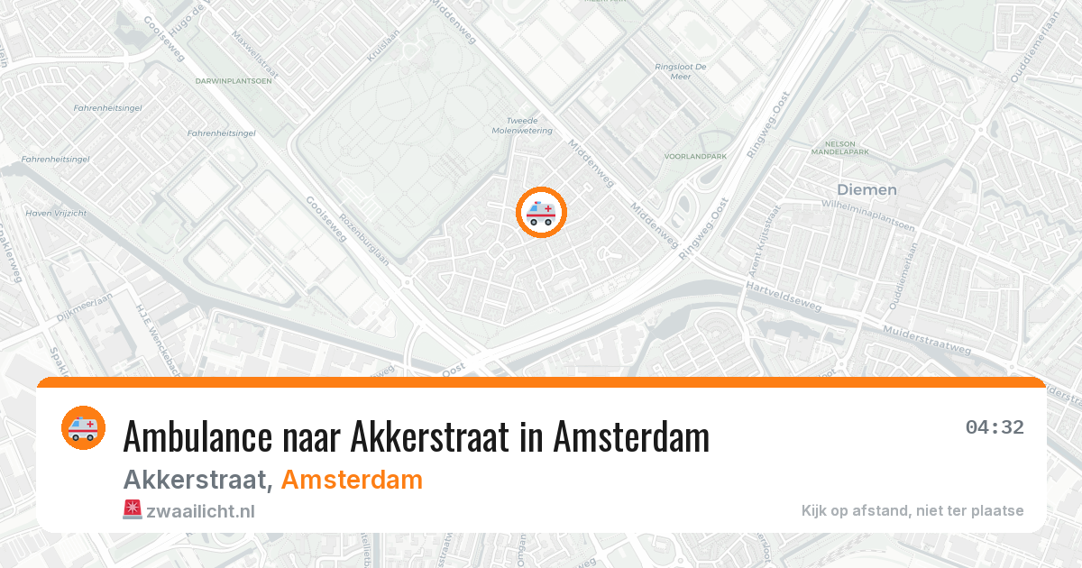 Ambulance naar Akkerstraat in Amsterdam — 21 mei 2026