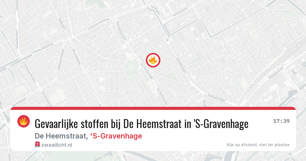 Gevaarlijke stoffen bij De Heemstraat in 'S-Gravenhage — 10 jun 2026