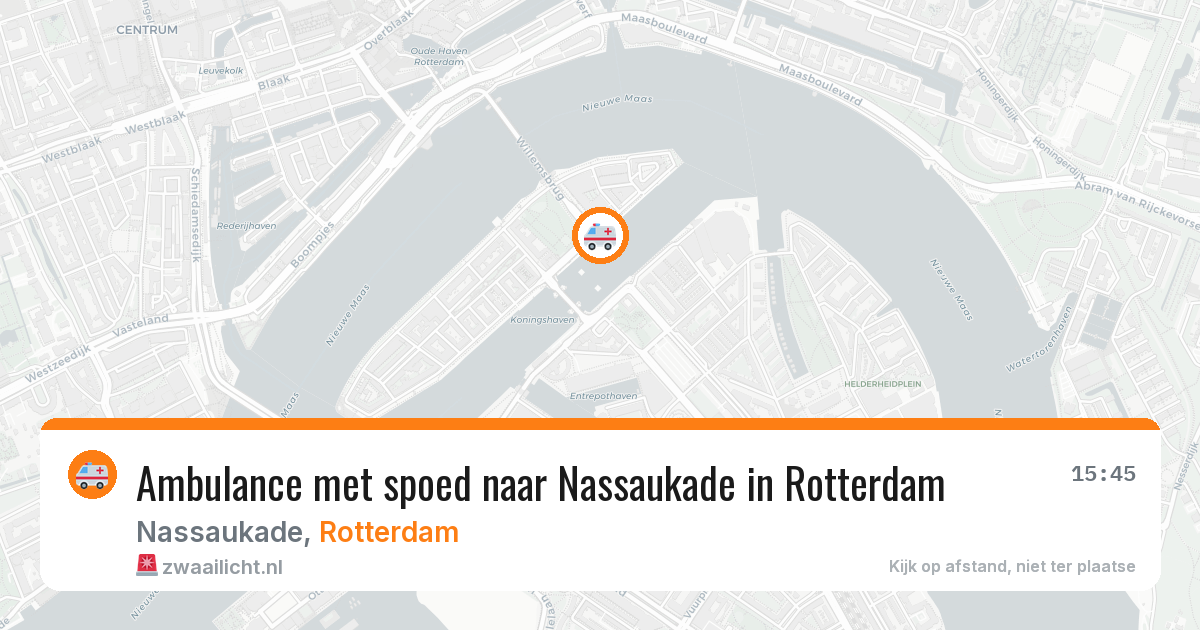 Ambulance met spoed naar Nassaukade in Rotterdam — 16 mei 2026