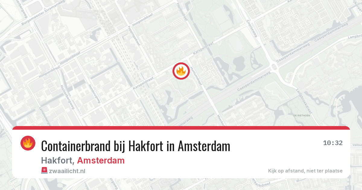 Containerbrand bij Hakfort in Amsterdam — 17 jul 2026