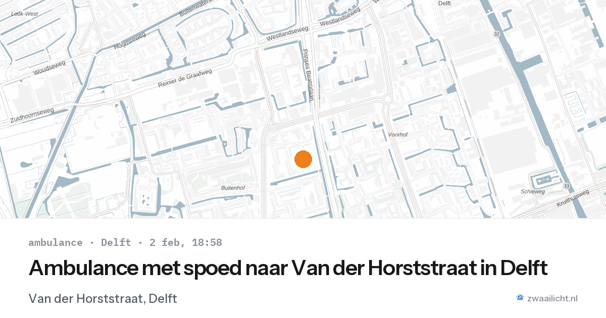 Ambulance met spoed naar Van der Horststraat in Delft — 2 feb 2026