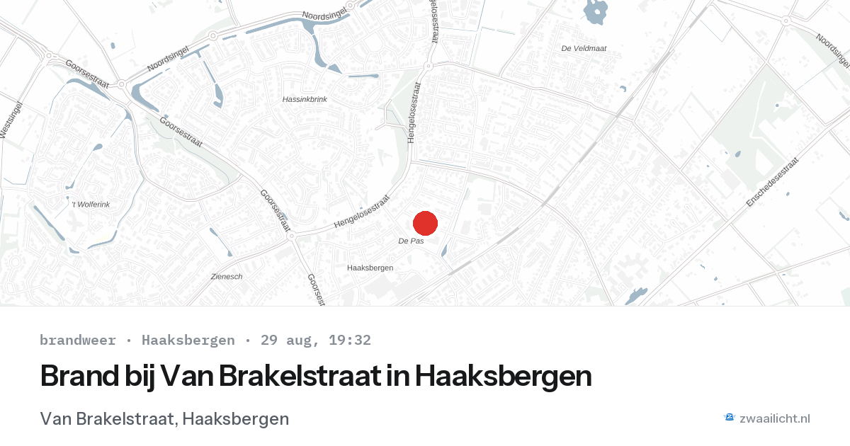 Brand bij Van Brakelstraat in Haaksbergen — 29 aug 2026