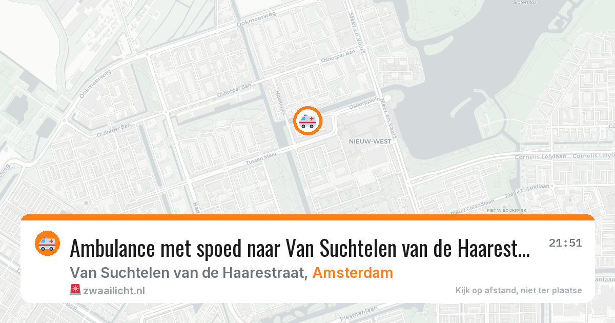 Ambulance met spoed naar Van Suchtelen van de Haarestraat in Amsterdam — 10 mei 2026