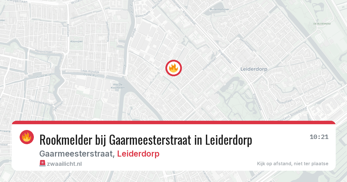 Rookmelder bij Gaarmeesterstraat in Leiderdorp — 7 jul 2026