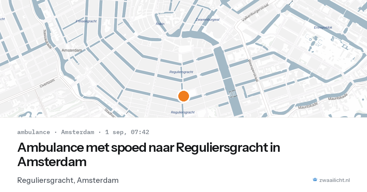 Ambulance met spoed naar Reguliersgracht in Amsterdam — 1 sep 2026