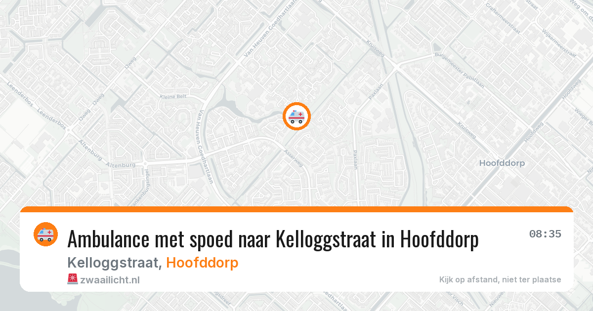 Ambulance met spoed naar Kelloggstraat in Hoofddorp — 13 jul 2026