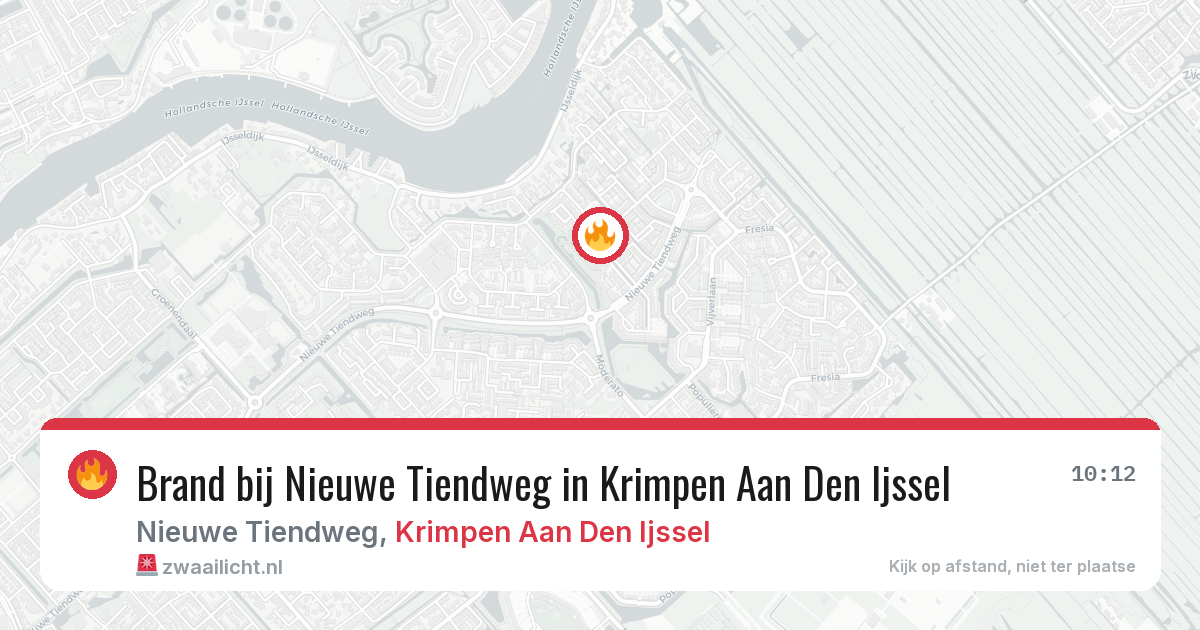 Brand bij Nieuwe Tiendweg in Krimpen Aan Den Ijssel — 6 aug 2026